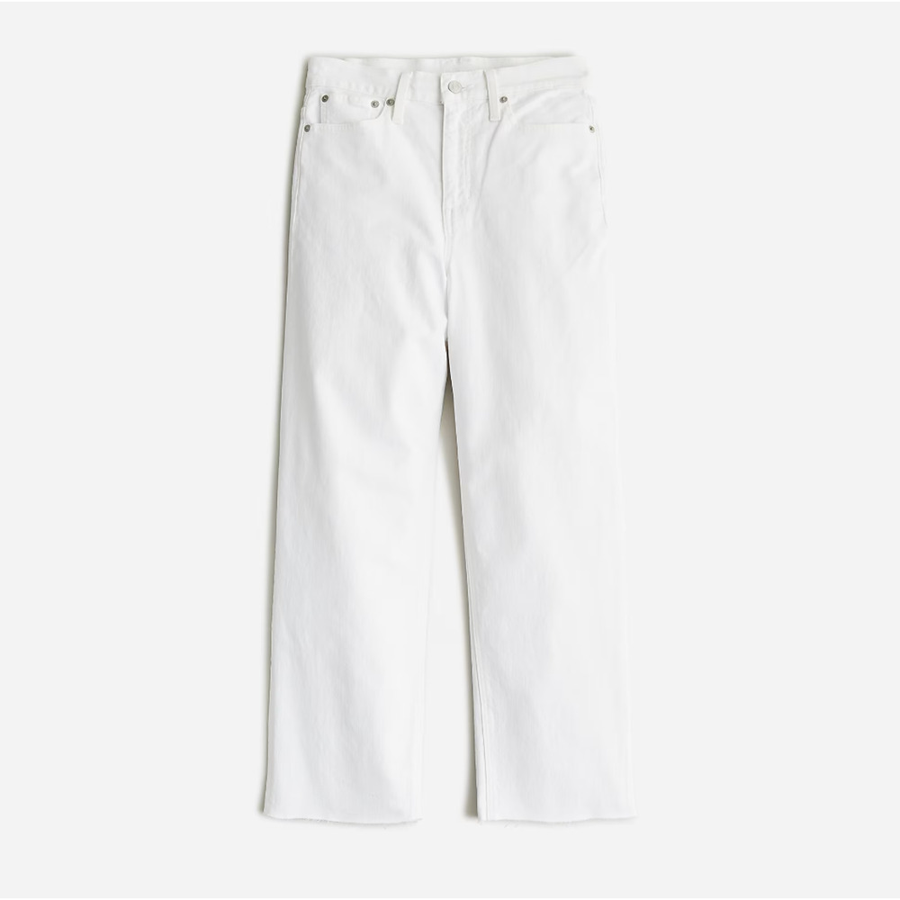 J.Crew Slim Wide Leg Jean White High Waisted Classic Stretch Denim US 28 NWT - Picture 2 of 16